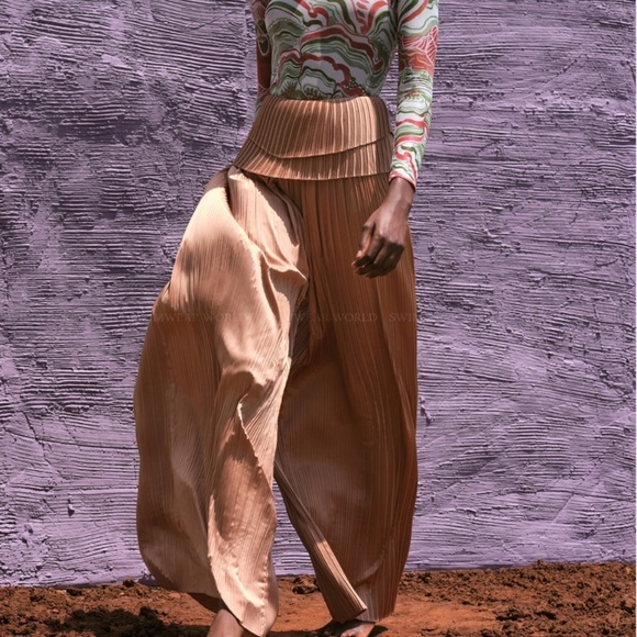 Andrea Iyamah Linea pants in toffee - Picture 2 of 11